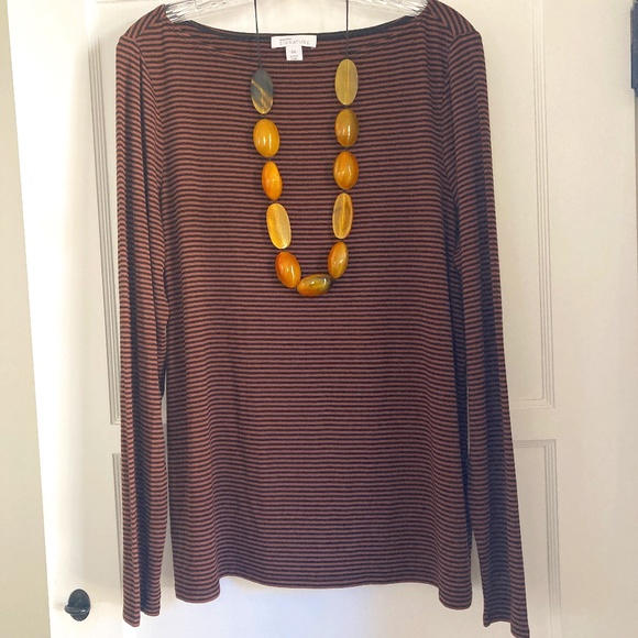 NORDSTROM Signature Boat Neck Bateau Striped Knit Tee Shirt Top NWT - Picture 6 of 9